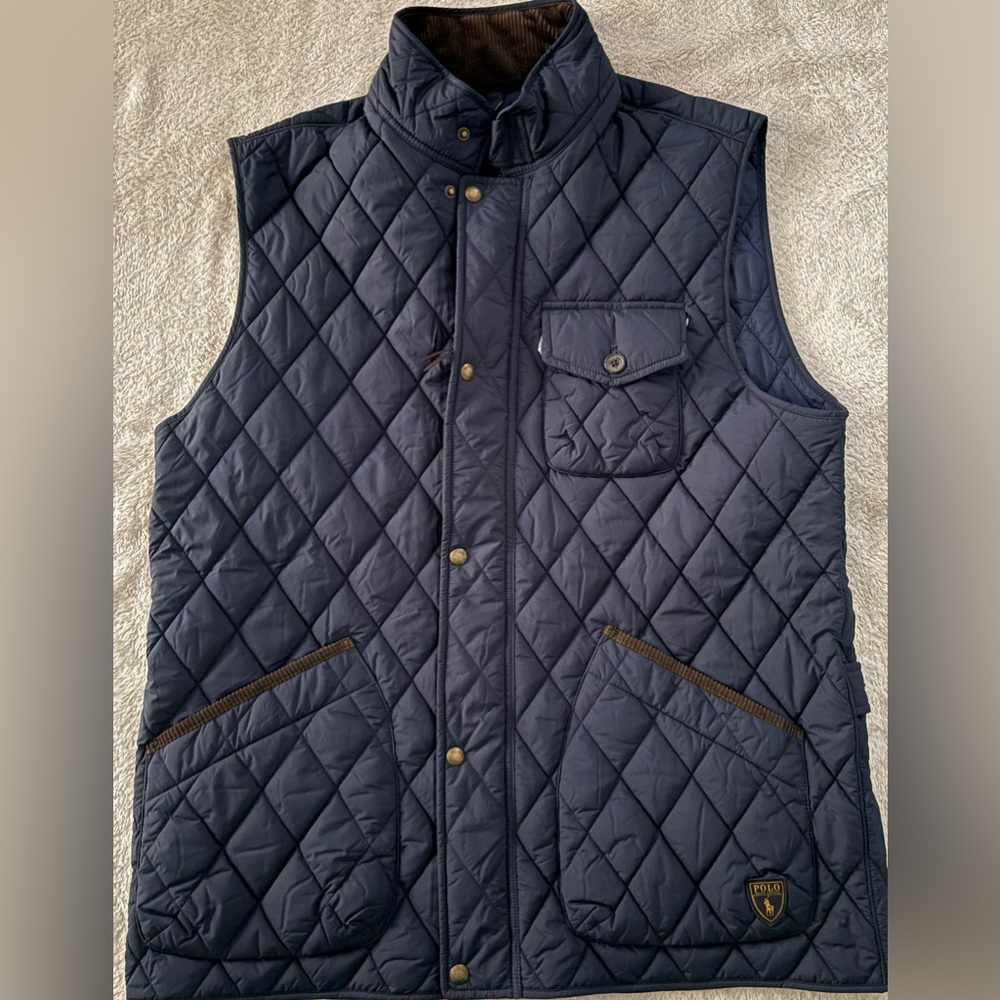 NWT Polo by Ralph Lauren Navy The Beaton Quilted Vest (XLT) - Picture 2 of 11